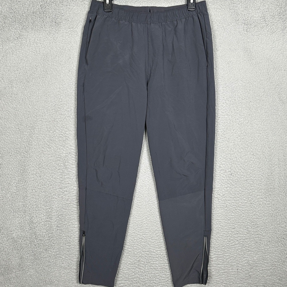VRST Track Pants Mens Medium Grey Zipper Cuffs Activewear Joggers Stretch Waist